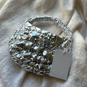 NWT COS Silver Micro Quilted Bag